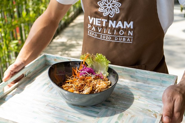 Ẩm thực Việt Nam được giới thiệu tại sự kiện. (Ảnh: CTV/Vietnam+)